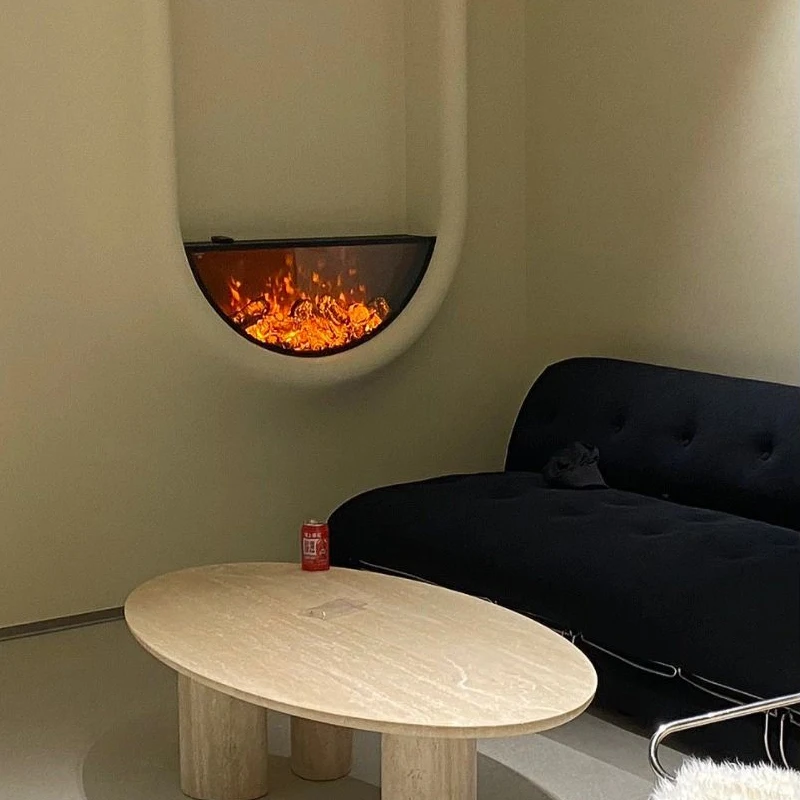 

Modern 2D Flame Mist Electric Fireplace Easy Insert Installation Remote Control For Home Decor Living Hotels Apartments Metal