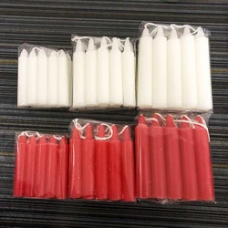 10pcs Small Red Candles Household Birthday Lighting Red and White Candles Valentine's Day Decoration Candles Home Decor Religiou