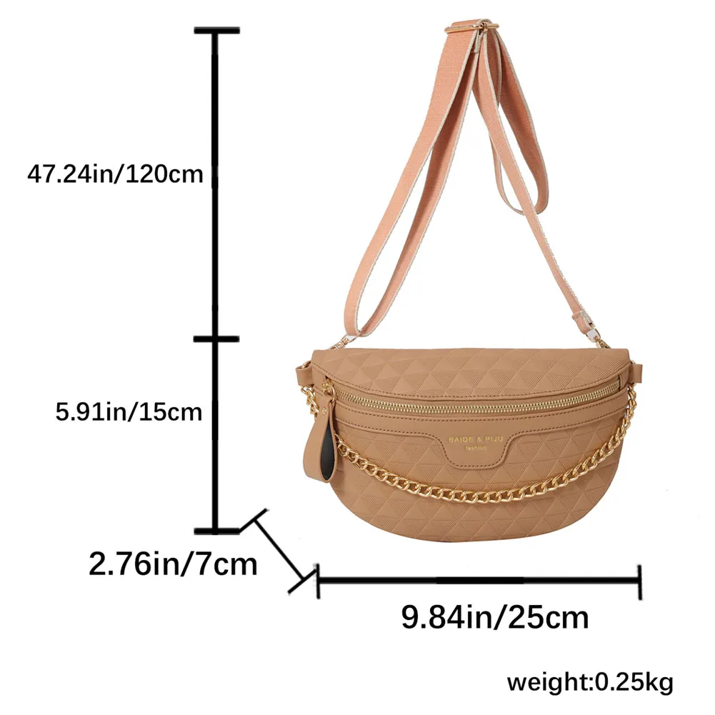 Women\'s Chest Bag 2023 Banana Crossbody Bag Fashion Design Bum Bag Chain Shoulder Sling Bag Trend Female Waist Fanny Pack Bolsas