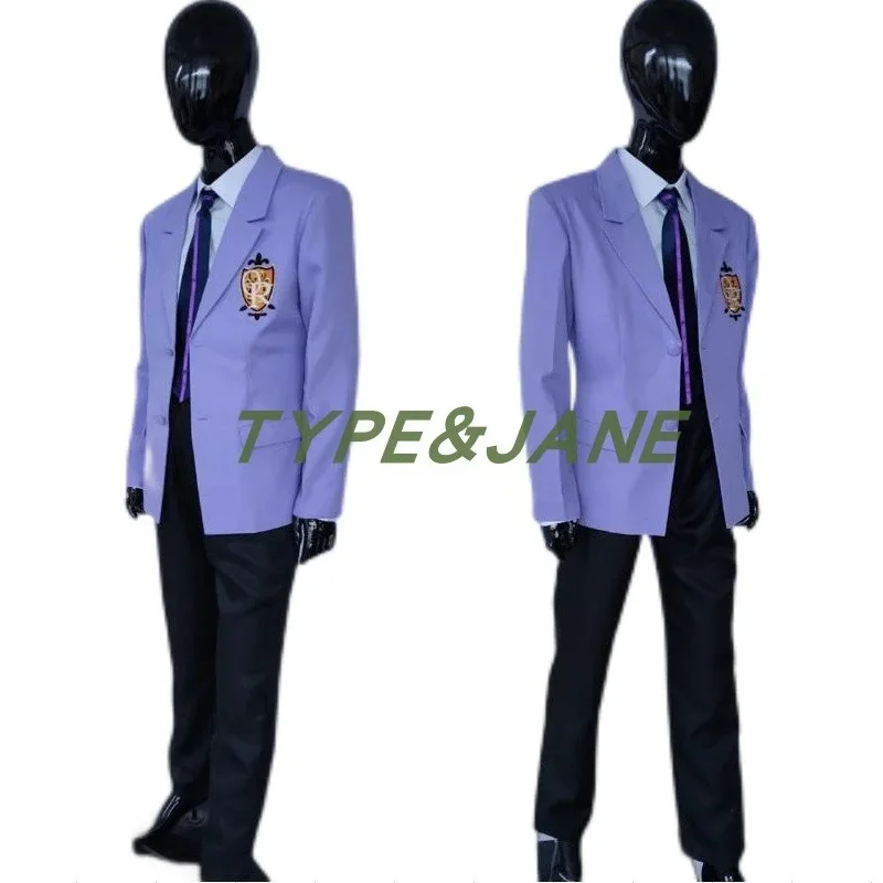 Ouran High School Host Club Cosplay Junge Schuluniform Blazer Blaue Jacke Mantel Haruhi Kyoya Hikaru Takashi Halloween Kostüm