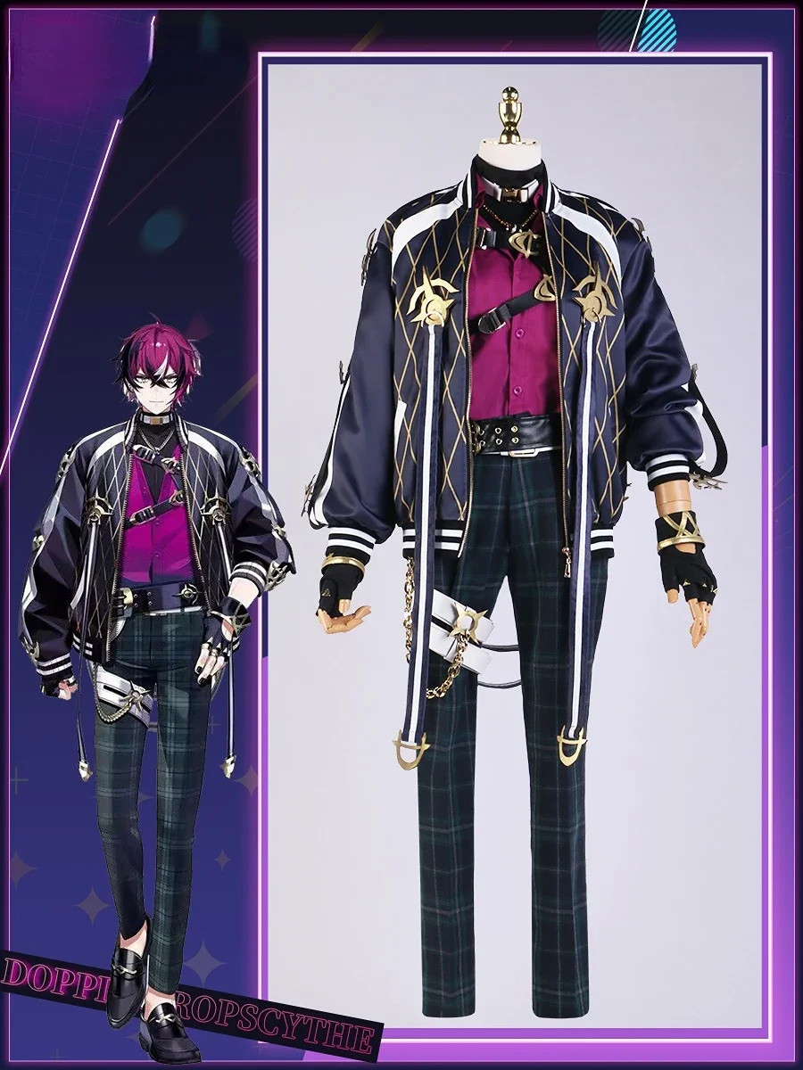 S-2XL Vtuber Doppio Dropscythe Cosplay Costume Nijisanji 7th XSOLEIL Halloween Party Outfit Game Suit Gorgeous Uniform