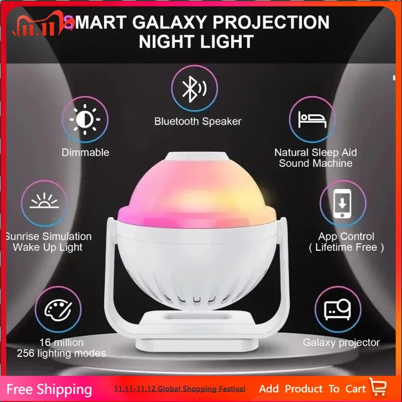 

Galaxy Starry Projector 360° Nebula Moon Night Light for Kids Room, App & Remote Control Ceiling Projector Lamp for Home Decor
