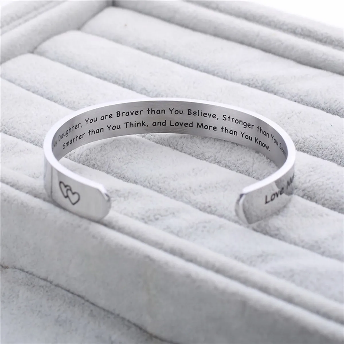 Pulsera con Iniciales para Hija, Pulseras Inspiradoras para Mamá, Plata, Linda