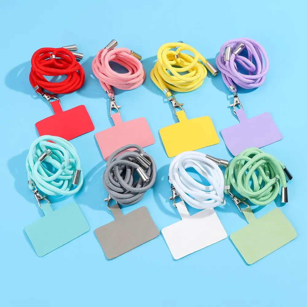 Adjustable Detachable Phone Safety Tether Case Straps Keychain Chain Neck Cord Phone Lanyard Nylon Strap Patch