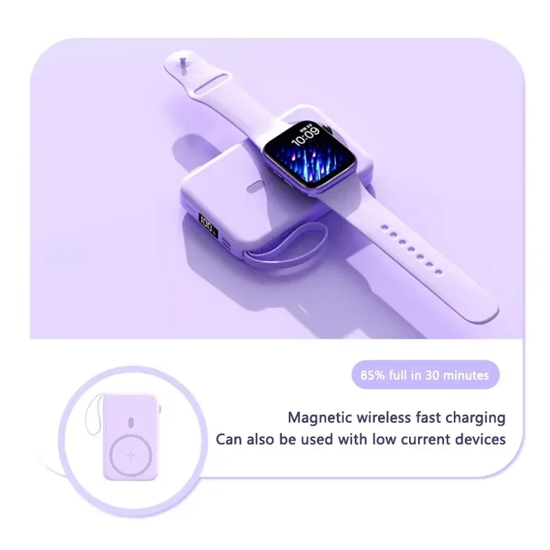 New three-in-one watch, earphones, built-in magnetic wireless power bank 22.5W super fast charging bracket mobile power supply