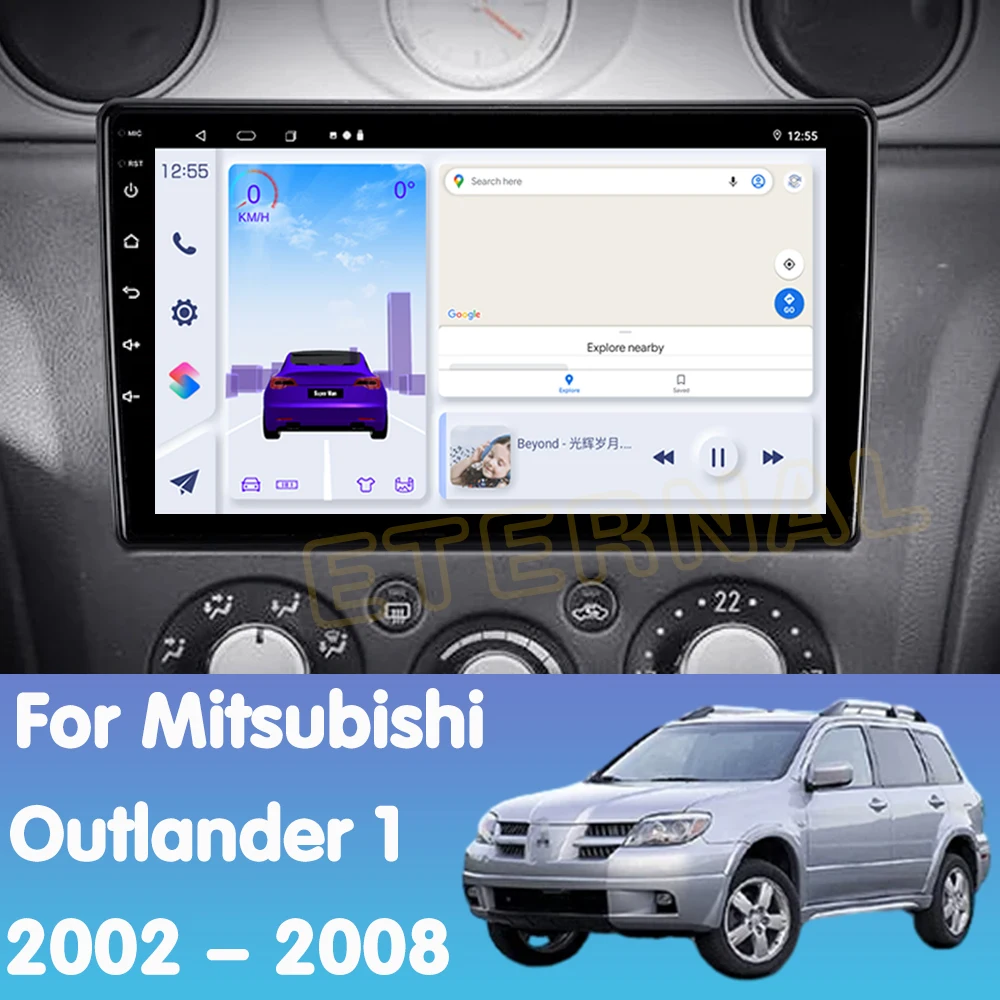 Android 14 Car Radio For Mitsubishi Outlander 1 2002 - 2008 Multimedia Video Player Navigation Carplay Head Unit 4G NO 2Din DVD