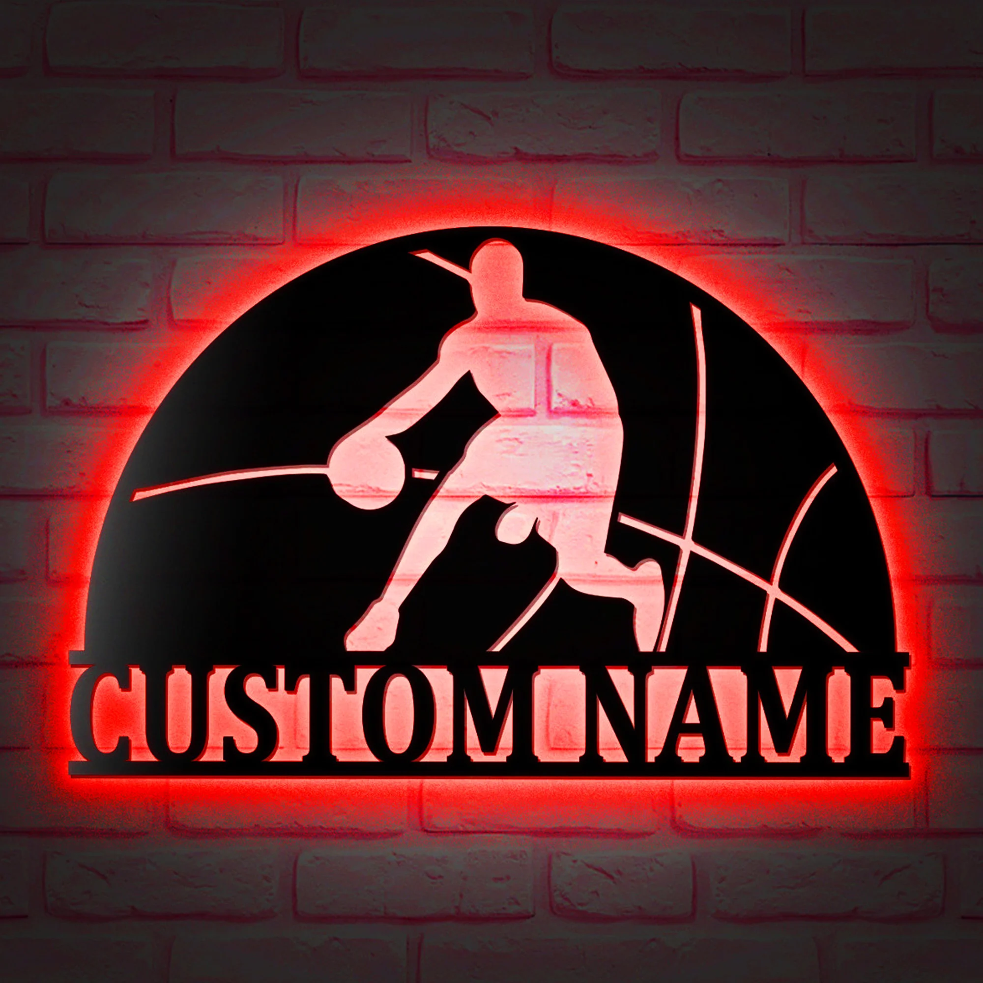 Imagem -02 - Personalizado Crossover Basketball Metal Led Neon Light Nome Personalizado Usb Night Light para Casa Quarto Decoração da Sala de Estar