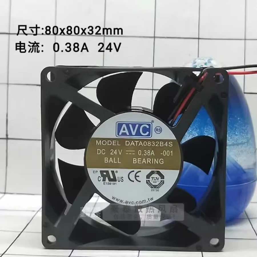 For AVC DATA0832B4S 8032 DC24V 0.38A 8CM 2-Wire Dual Ball Inverter Cooling Fan
