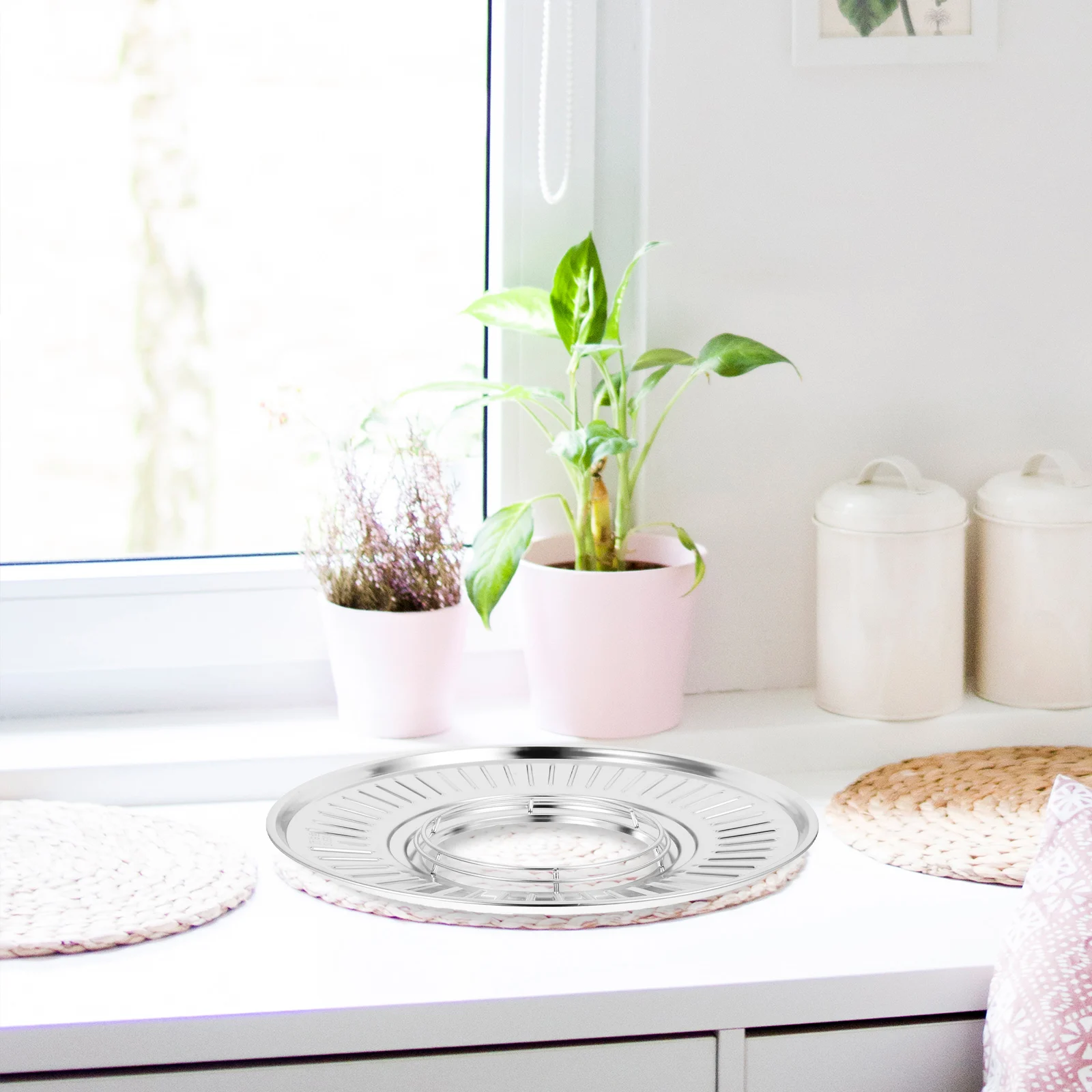 

1pc Frying Control Disc Stainless Steel Oil Drainer for Pots BBQ Grill Pan Side Drain Fryer Pot Filter Tray Grease Filtering