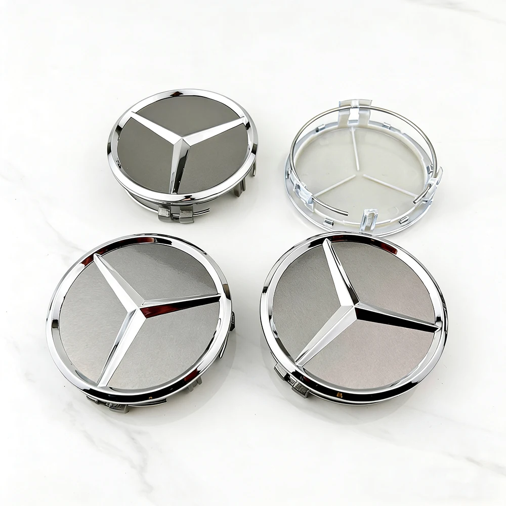 20 Stück 75mm Auto-Radnabenkappen-Abdeckungen mit Emblem für Mercedes Benz AMG B/C/E/S Klasse C43 C63 E43 E53 E63 GLC GLK CLA Zubehör
