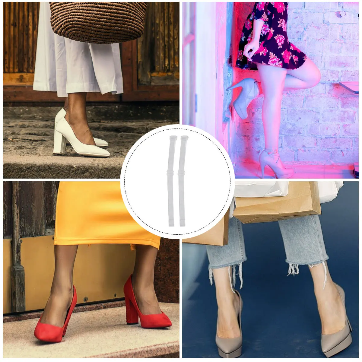 1Pair Stretchy High-Heeled Shoes Straps Anti-Slip Transparent Easy to Take Off Anti-Slip High-Heel Shoe Straps