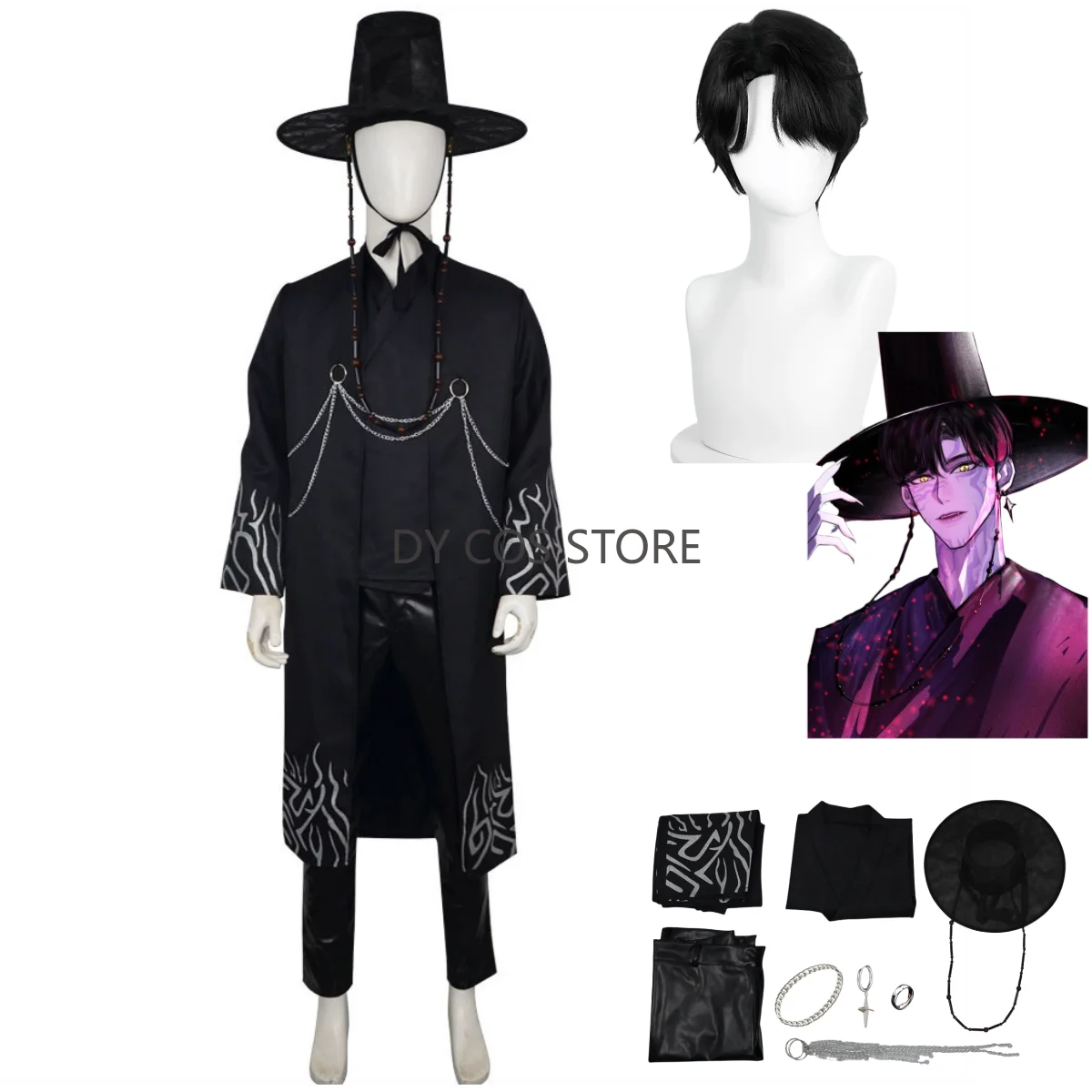 peliculas-saja-ninos-disfraz-cosplay-capitan-mas-vocales-capa-negra-abrigo-uniforme-de-rendimiento-sombrero-peluca-nino-traje-de-fiesta-de-halloween