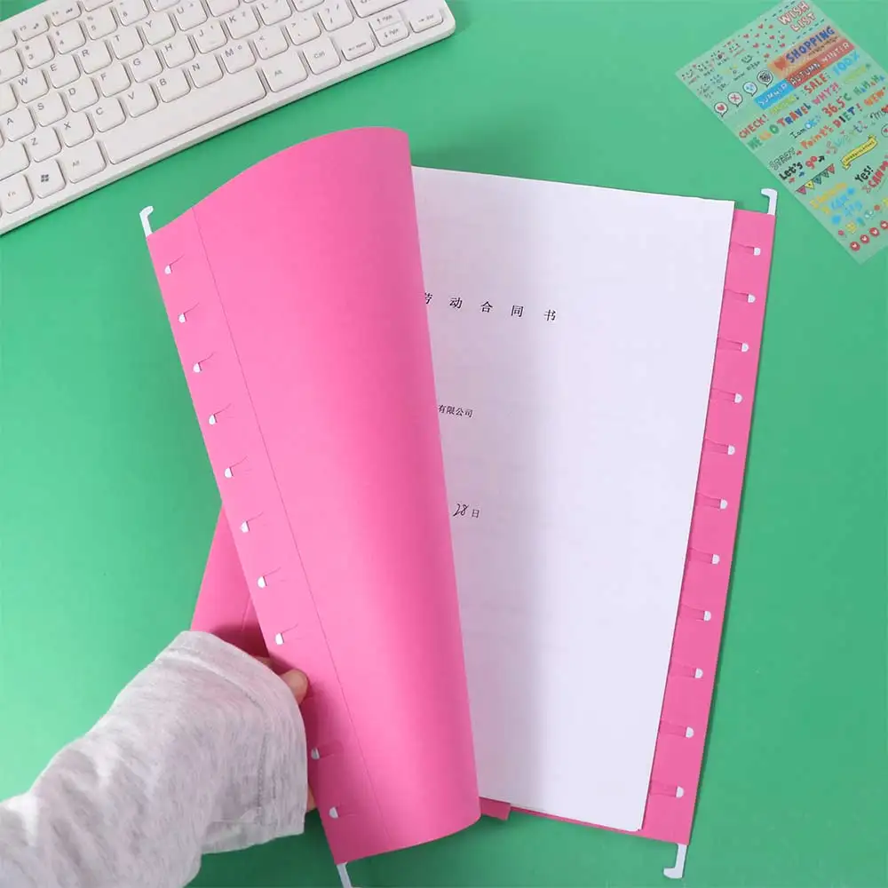 10PCS A4 행잉 파일 폴더 종이 편지 크기 행잉 파일 주최자 대용량 휴대용 문서 홀더