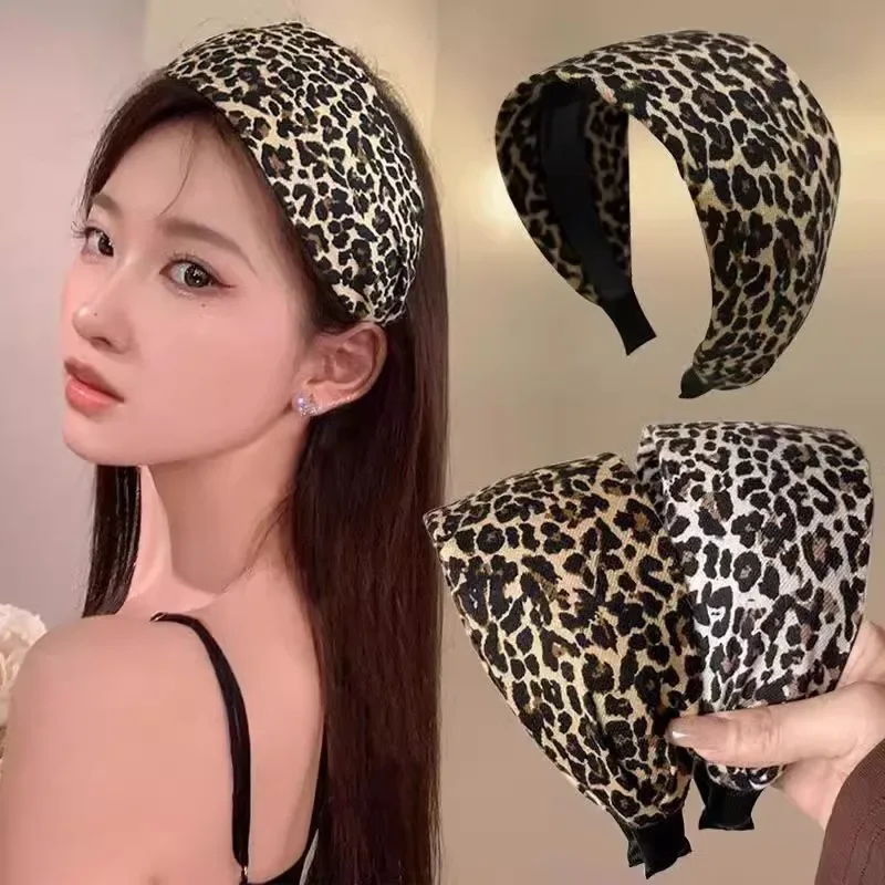 New Leopard Print Widen Headband For Women Sweet Hair Ornament Hairband HeadBand Hair Band Hoop Fashion Hair Accessories