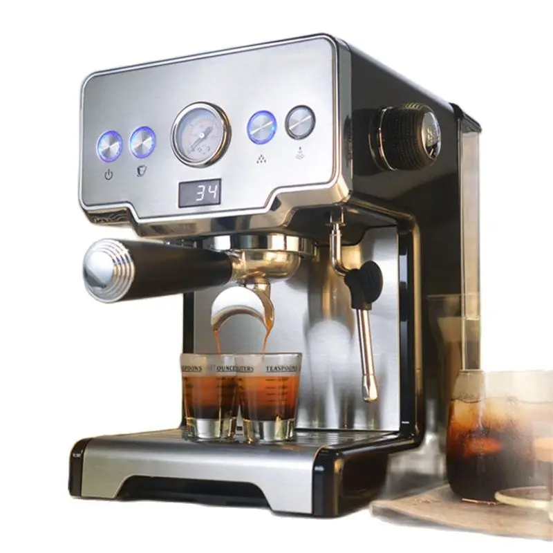 Coffee Machine Home 15bar Coffee Maker Espresso Maker 1450W Semi-Automatic Pump Type Cappuccino Milk Bubble Maker