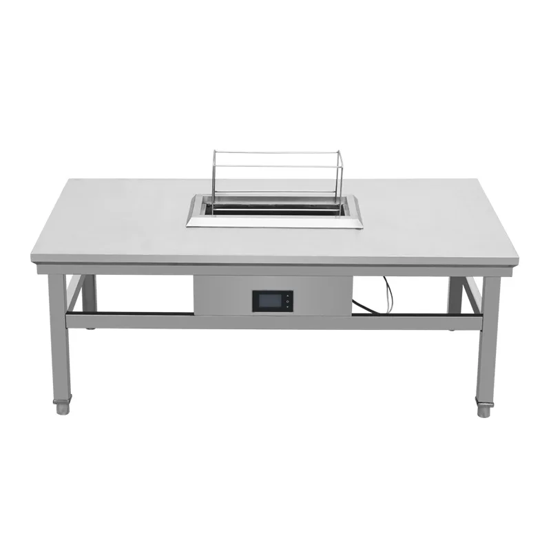 

Commercial thickened barbecue table, stainless steel outdoor self-service charcoal electric gas barbecue