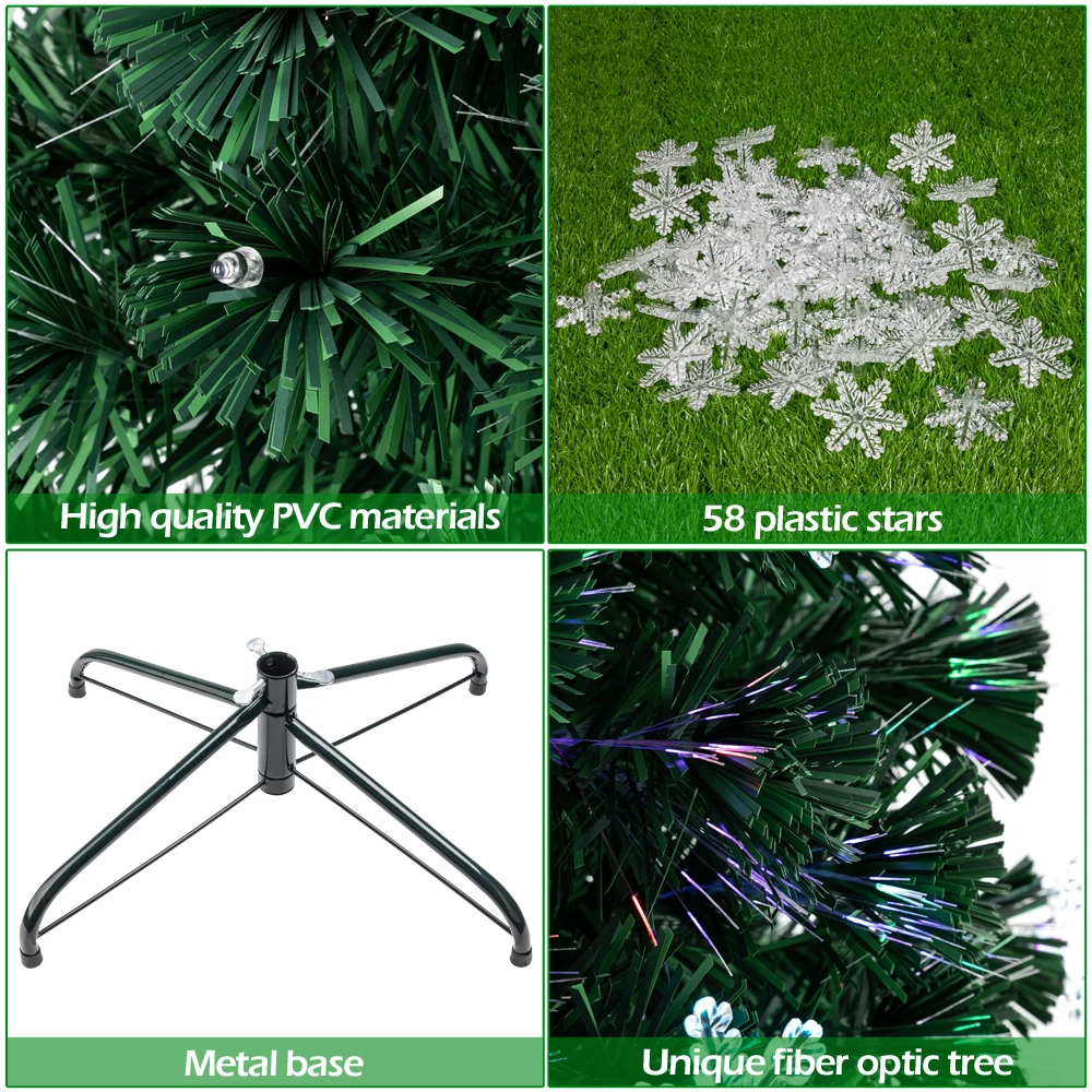 7FT Small Light Fiber Optic Christmas Tree 290 Branches