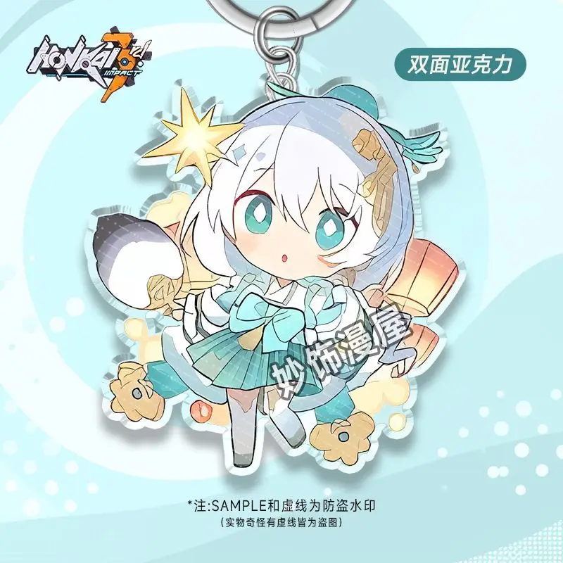 Elysia Kiana Raiden Mei Anime Keychain Honkai Impact 3 Acrylic Key Chain Man Q Version Game Peripheral Bag Pendent Accessories