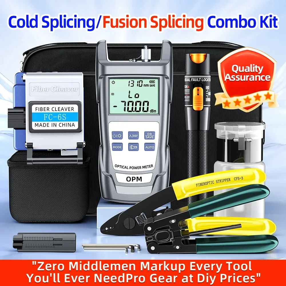 

FTTH Fiber Optic Tool Kit with Fiber Fibra Optica Power Meter and 10mW Visual Fault Locator FC-6S FTTH tool
