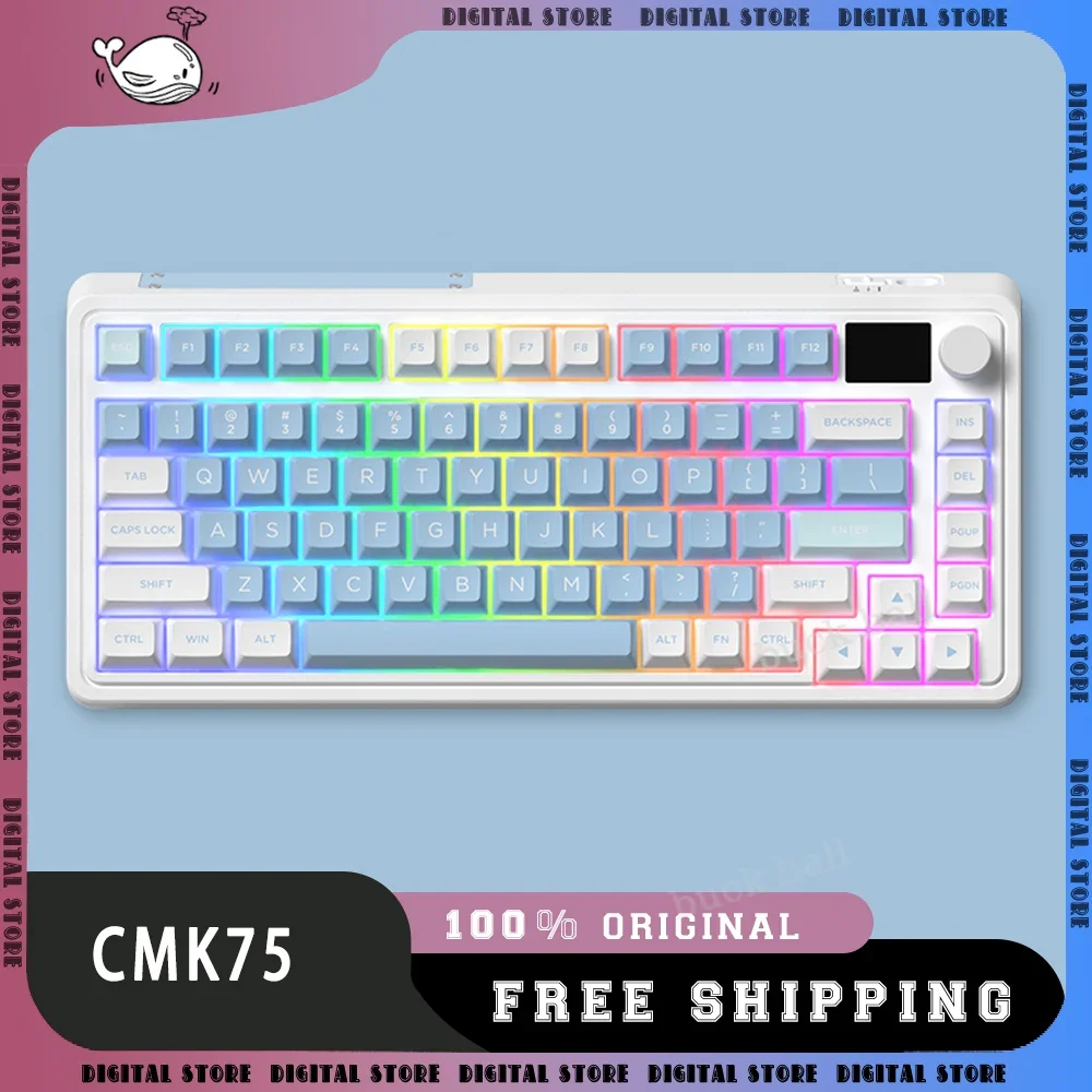 

FL ESPORTS CMK75 Gamer Mechanical Keyboard 3Mode 2.4G Bluetooth Wireless Keyboards Keycaps PBT RGB Hot Swap Gaming Keyboard Gift