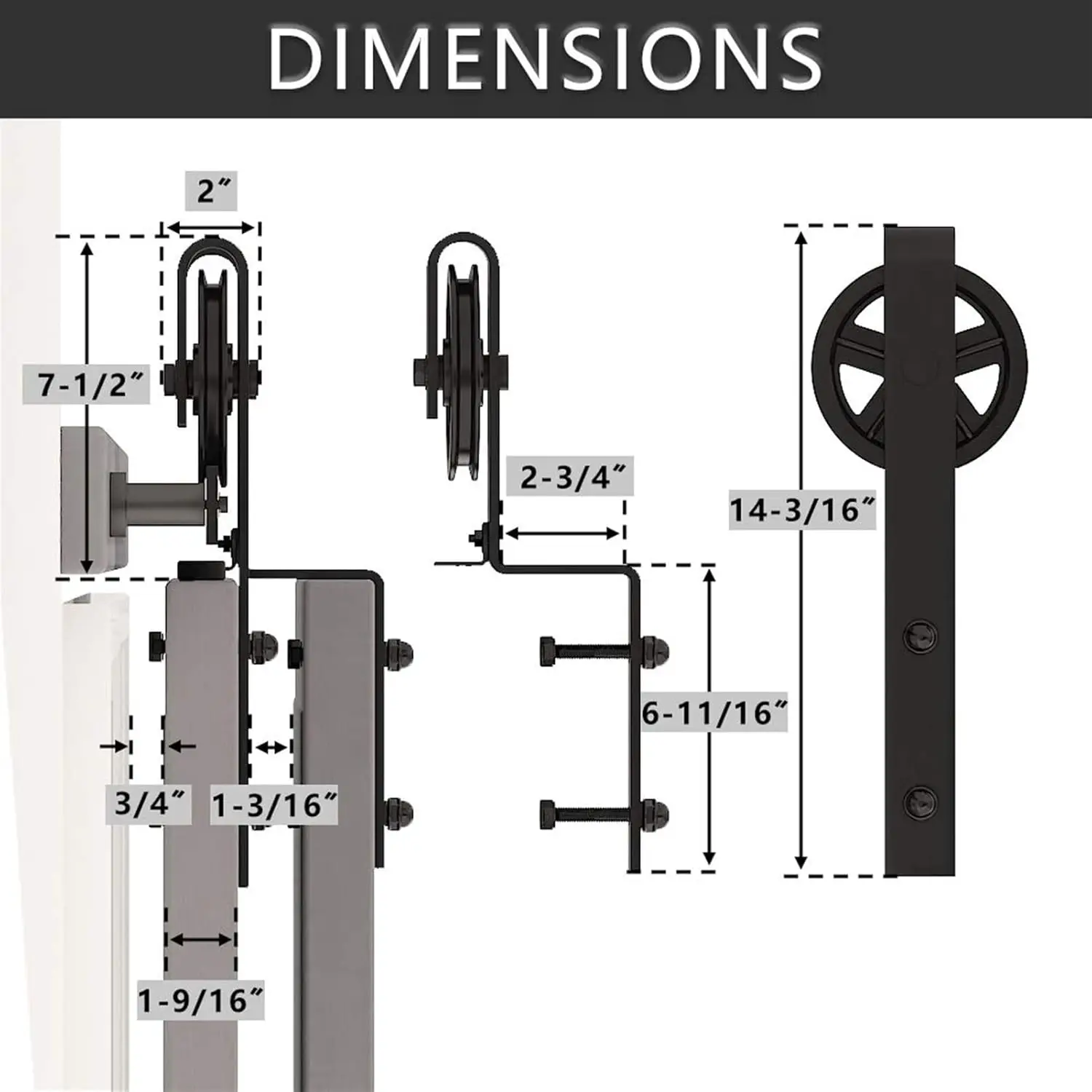 Sliding Barn Door Track Hardware Accessories - Rolling Library Sliding Ladder Hardware Kit, Bypass Sliding Barn Door Hardware