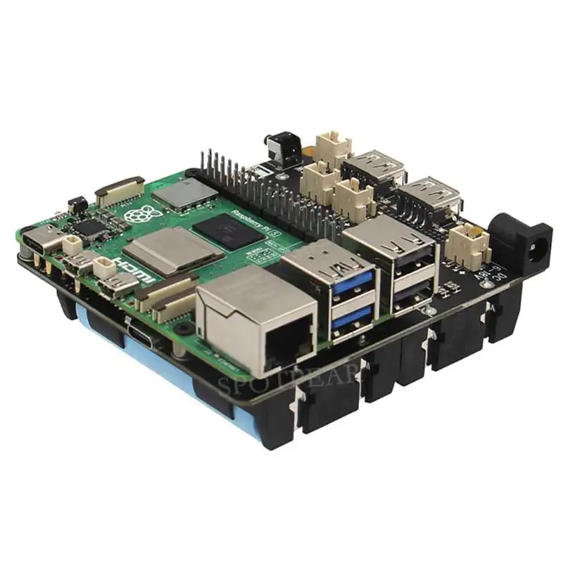 

X1202 Raspberry Pi 5-печатная плата источника бесперебойного питания с 4-элементным аккумулятором 18650 (в комплект входит) держатель для Raspberry Pi 5