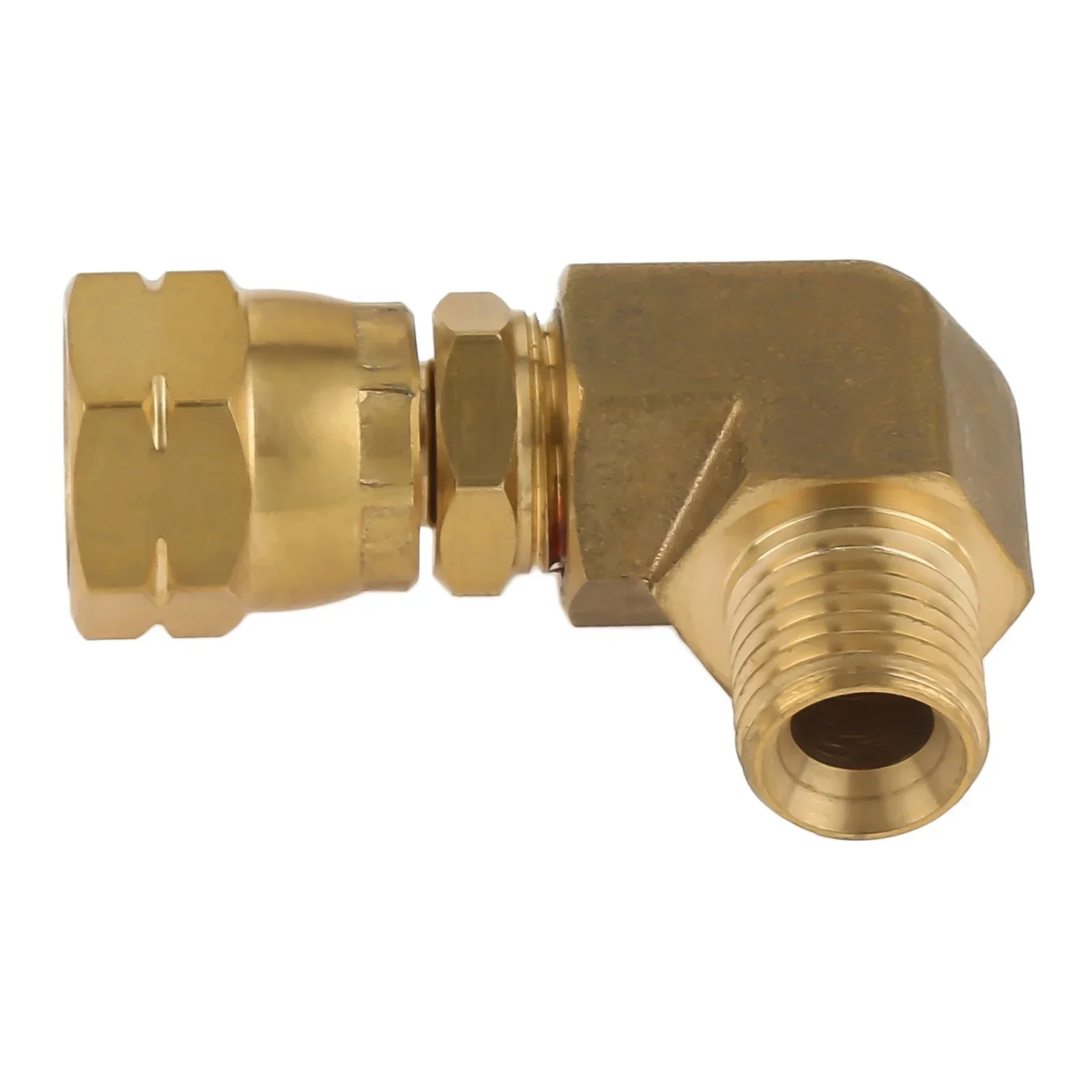 Solid Brass Gas Connection 90 Degree Angle Elbow 1/4 In Left Hand Thread LPG Cooker Hose Adapter Connector for Gas Stove/Bottle