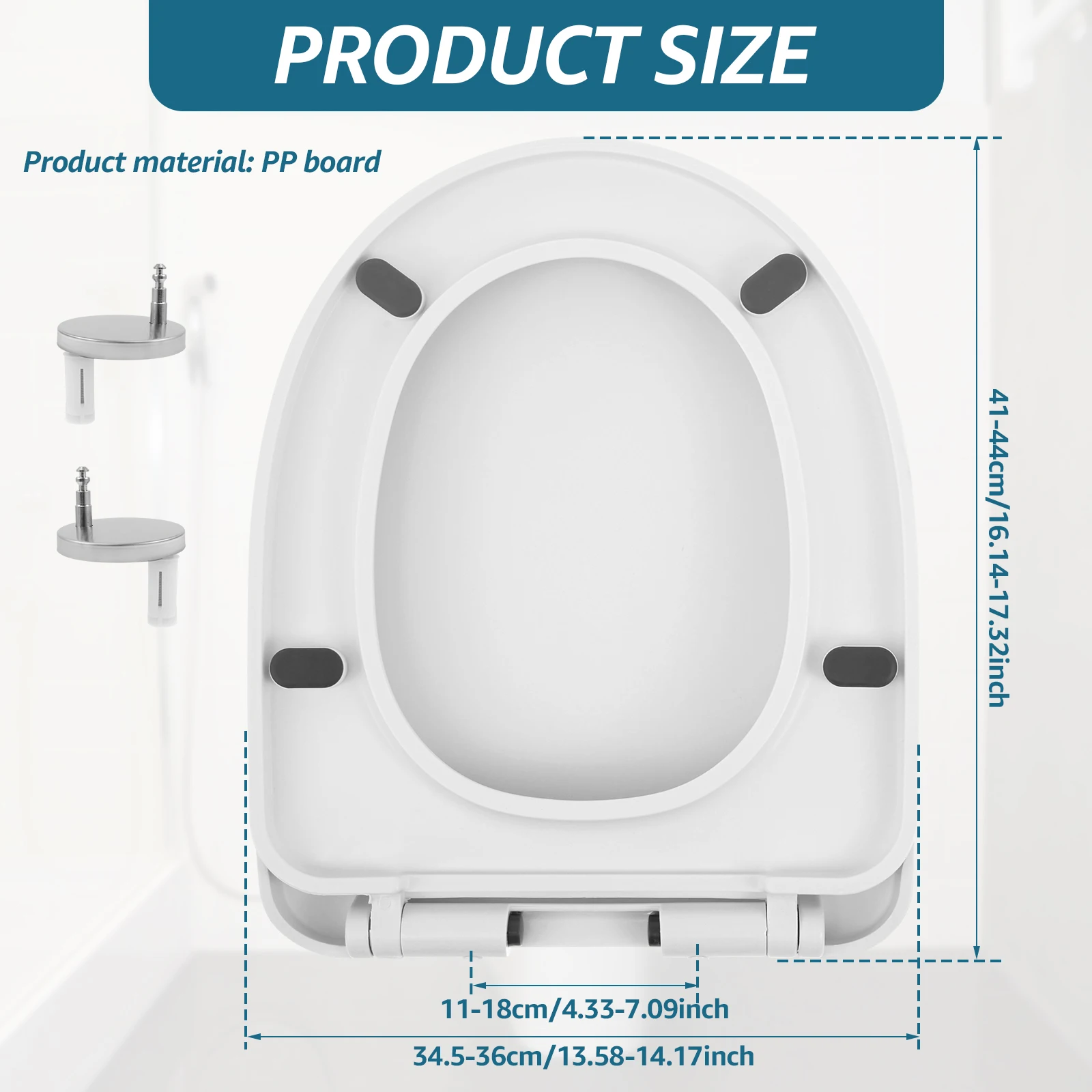 UV-Shaped Toilet Seat Slow Close Quiet Lid Thickened Durable Toilet Lid for Both Adults Children Universal Bathroom Accessories