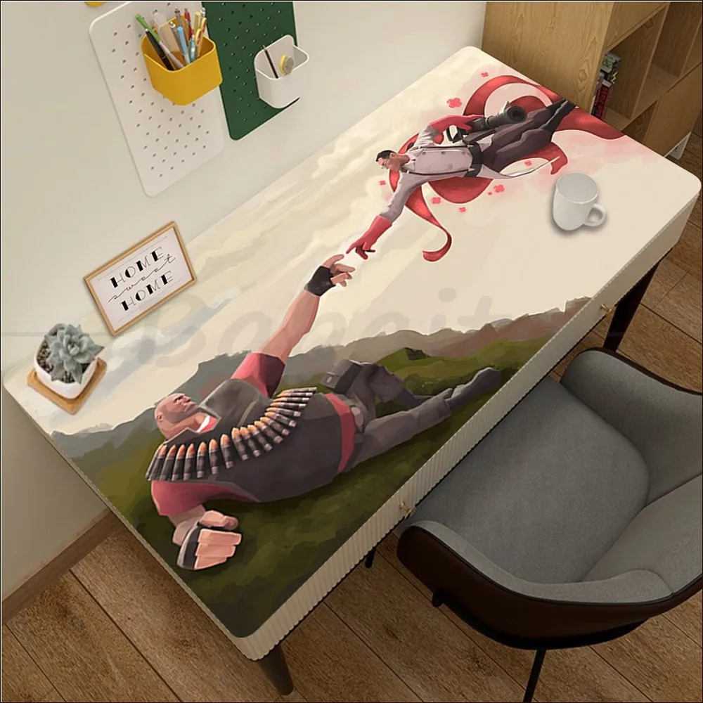 Team Fortress 2 Mousepad girl pad Keyboards Mat Rubber Gaming mousepad Desk Mat Size for large Edge Locking Game Keyboard Pad