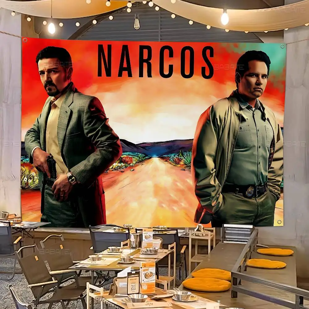 Narcos TV Anime Chart Flag for Living Room Home Dorm Decor Art Home Decor Banner