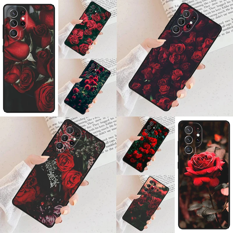 Red Rose SOFT Cell Phone Case for Samsung Galaxy S26 Ultra S25 S24 S23 S22 S21 S20 Note10 Cover
