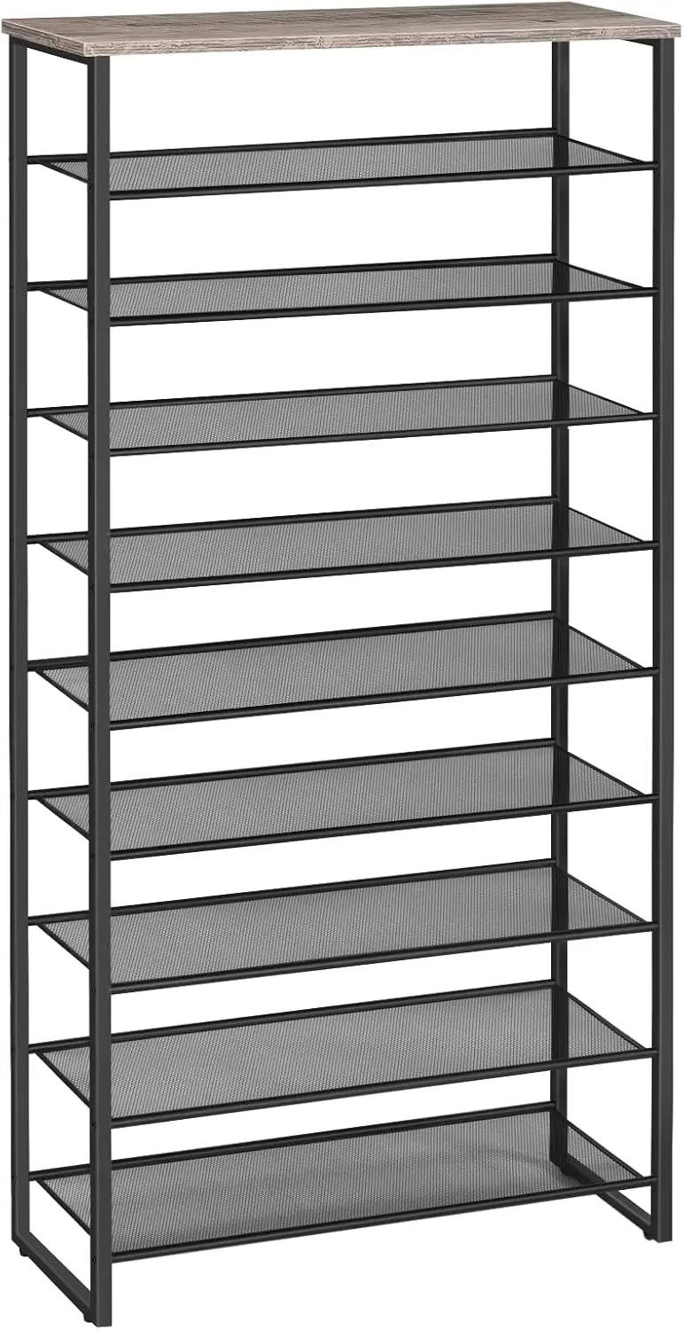 

10-Tier Shoe Rack for Entryway, 29.5" L Shoe Storage Organizer, Large Capacity Shoe Shelf for Closet, Front Door