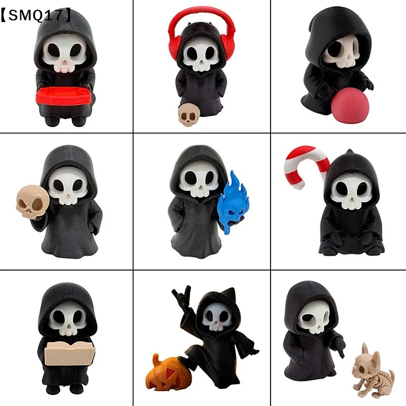 Gothic Grim Reaper Figurines, Cute Skeleton Desk Decor, Skeleton Statue, Spooky Small Halloween Ornament, Halloween Gift【SMQ】