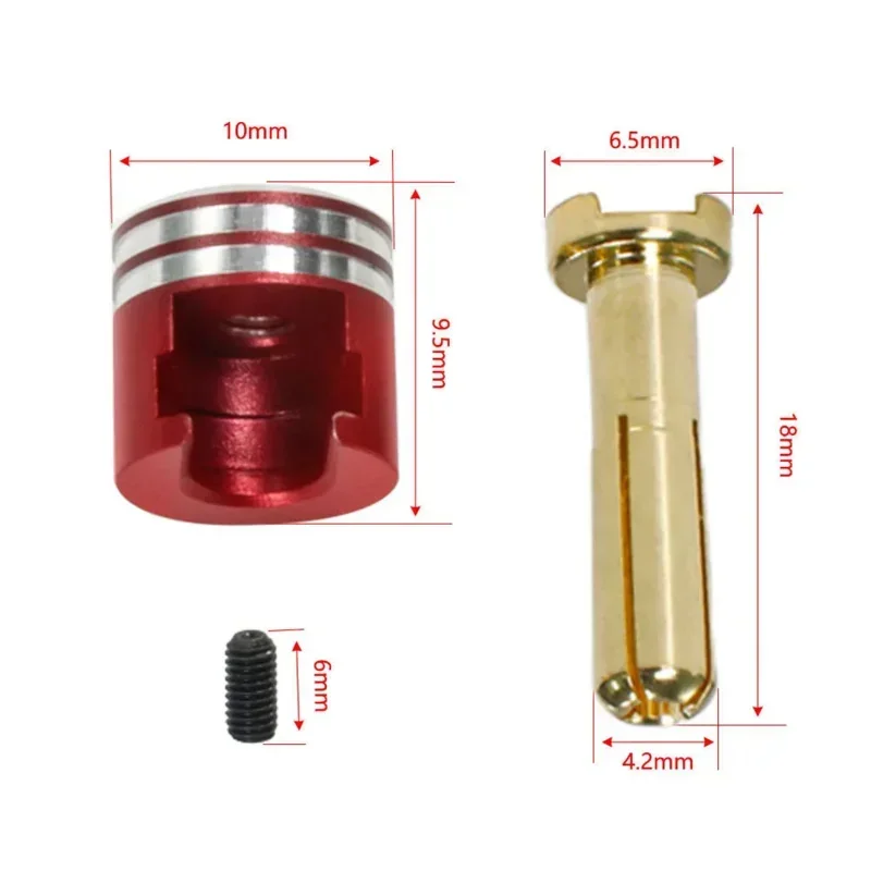 Welding-free Hard Shell Metal Heatsink Bullet Plugs & Grips 4mm/5mm Set for 1/10 Off-Road Truck RC Car Upgrade Parts