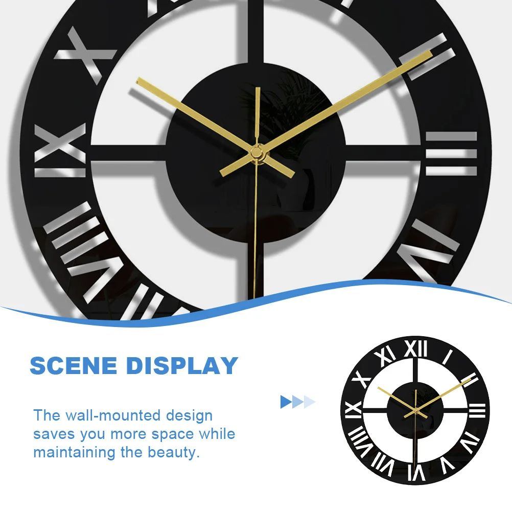 

Acrylic Wall Clock Modern Lightweight Hanging Design Silent Round Decor For Living Room Bedroom Office Home Black Creative