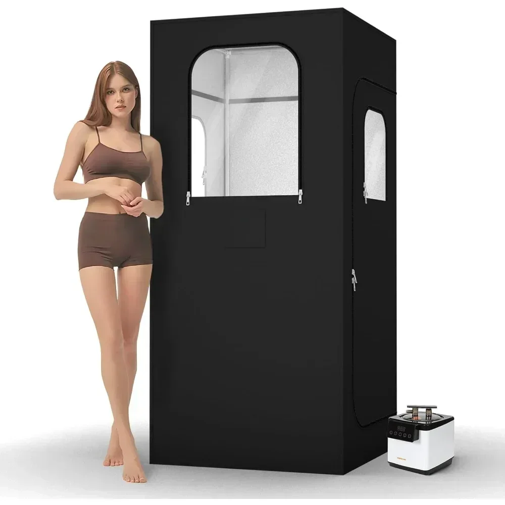 Portable Sauna Room, 71 Inch Steam 600D Canvas, Sauna Box, Steam Sauna with Touch Screen 1000W and 2.6L Steam Generator