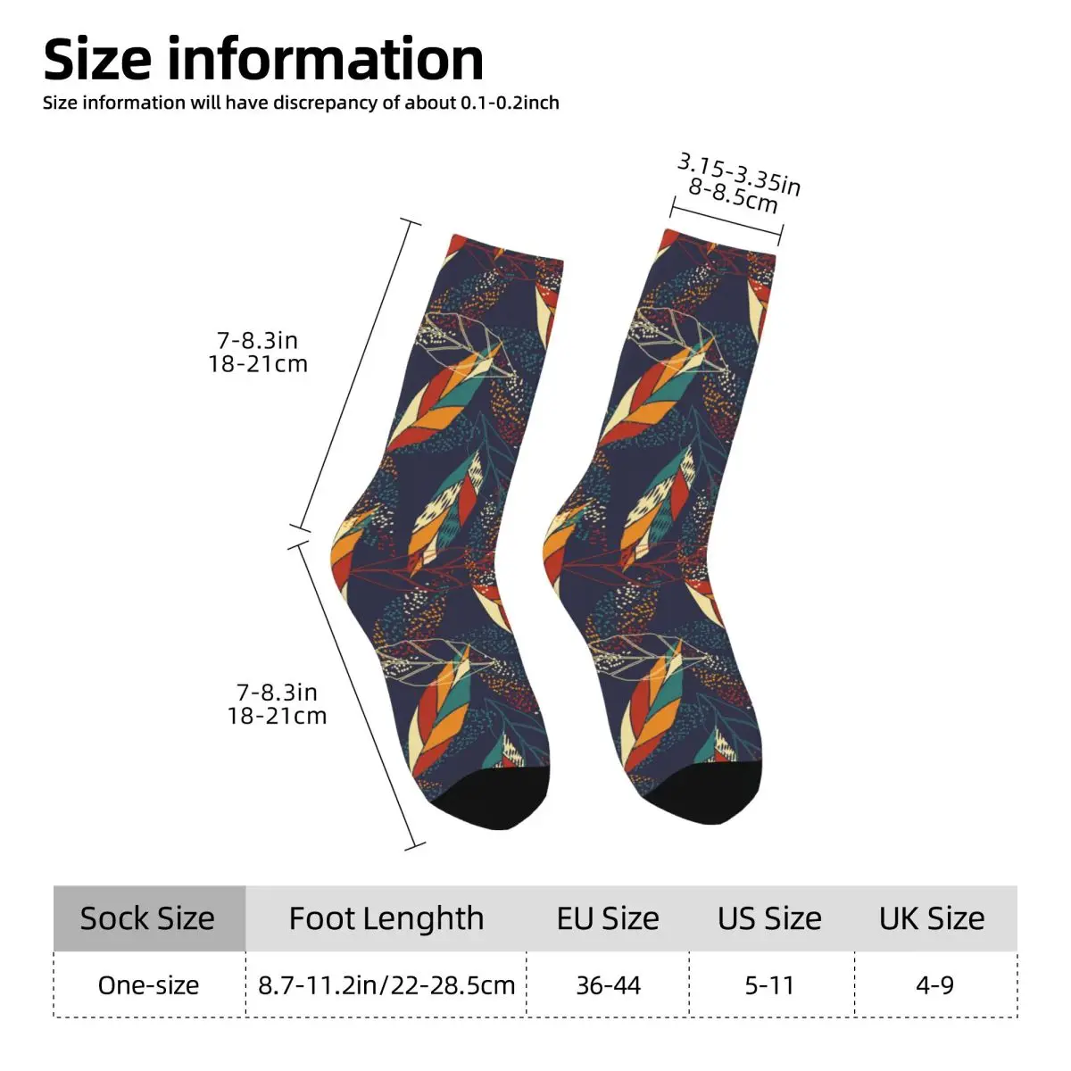 Indian Feathers Sock Printed Man Polyester