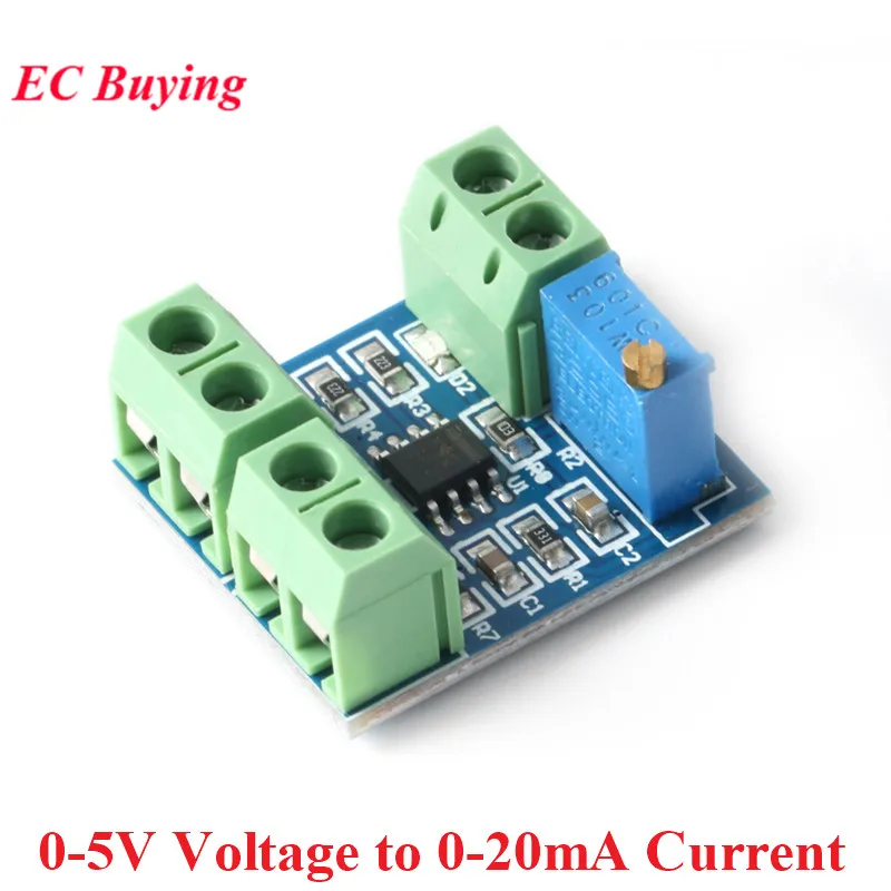 Voltage to Current Module 0-5V Voltage to 0-20mA Current Signal Output DC 10V-30V Max 15mA