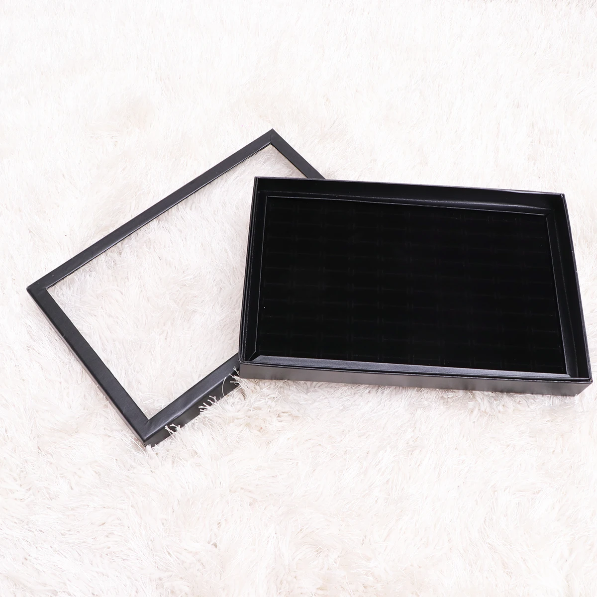 

2Pcs Ring Display Storage Box Holder 100 Slots Clear Lid Jewelry Organizer Tray for Rings Jewelry Display Case