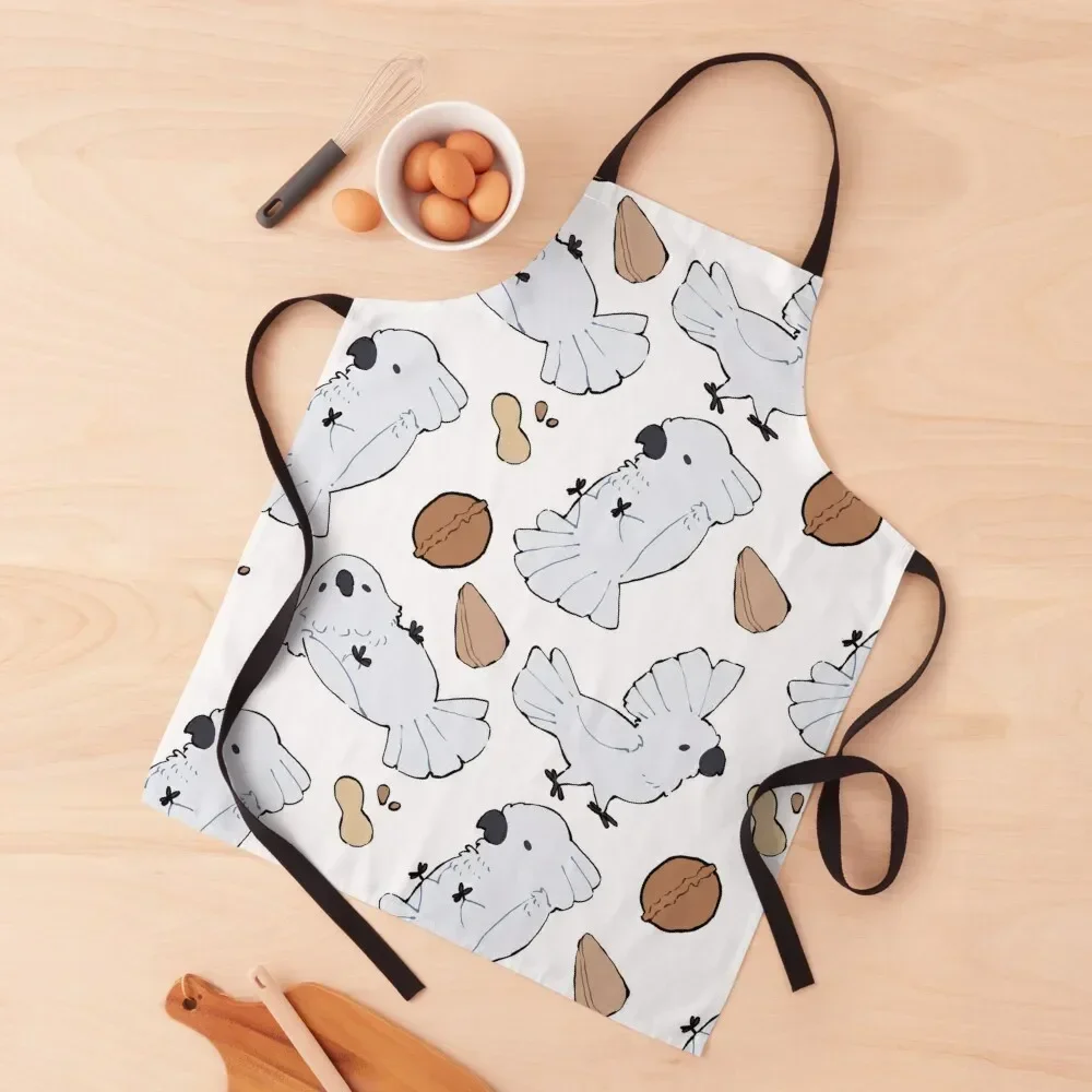 

Cute Umbrella Cockatoo Pattern Apron Woman Kitchen Cooking Chef Uniform For Men Customizable Apron