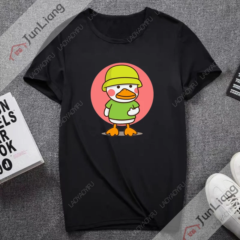 Cute Cartoon Hat Duck Women Top Y2k Youthful Woman Clothes Women's Clothing Offers Harajuku Fashion Goth T-shirts Tops Shirt