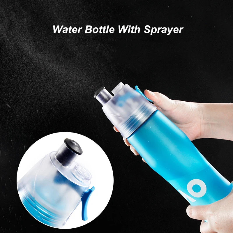 Spraying Sport Water Bottle Tritan Material BPA Free Travel Portable Summer Drinking Cup Protein Shaker Drinkware Hot Sales