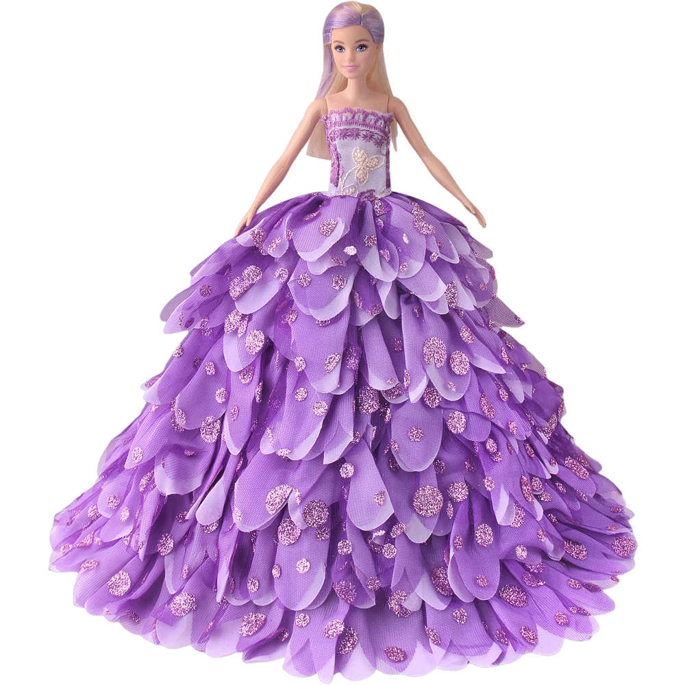 30cm 인형 공주 우아한 이브닝 파티 드레스 바비 11.8인치 인형용 볼 가운 의류 소녀 장난감 선물 액세서리