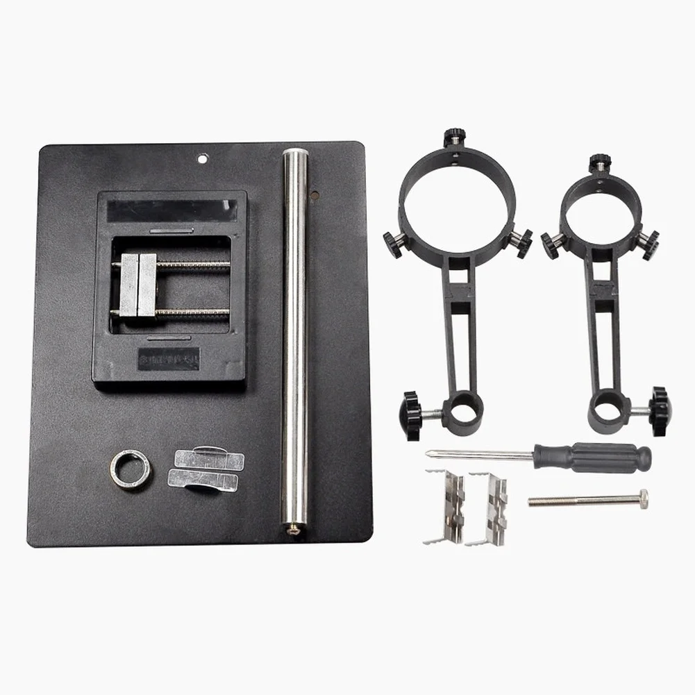 Stainless Steel Heat Tool Clamp Stand for Precision For Phone Repair Foldable Design 25x25x20cm Black Multi Device Support