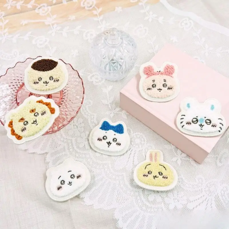 Miniso Chiikawa Usagi Plush Embroidered Badge Cartoon Baking Brooch Anime Peripheral Accessories Holiday Gifts for Boys Girls