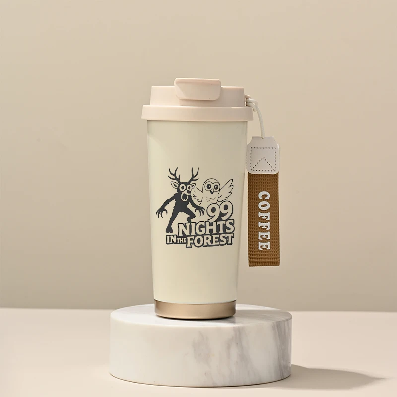 زجاجة مياه من الفولاذ المقاوم للصدأ 99 ليلاً في الغابة، كوب معزول محمول بسعة كبيرة، كوب ماء مطبوع عليه رسوم متحركة، هدية عيد ميلاد #5