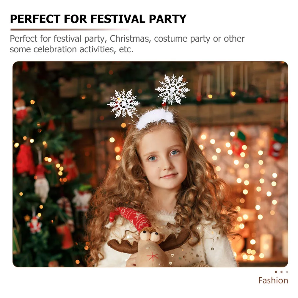 

8 PCS Snowflake Headband Christmas Headbands Adult Hair Ring Theme White Plastic Child