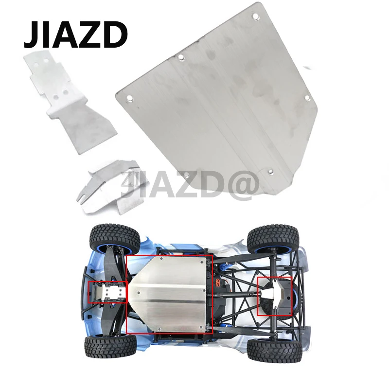 

1 set stainless steel anti-collision plate guard chassis armor for LOSI 1/10 Baja Rey V2 RC car accessories