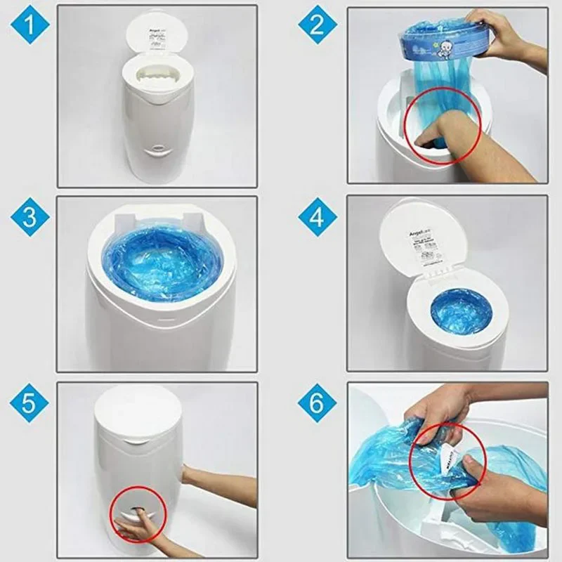 2/4pcs Infant Diaper Bag Baby Diaper Bucket Refill Bags Garbage Bag For Angelcare Diaper Bucket Genie Pail Trash Replacement Bag