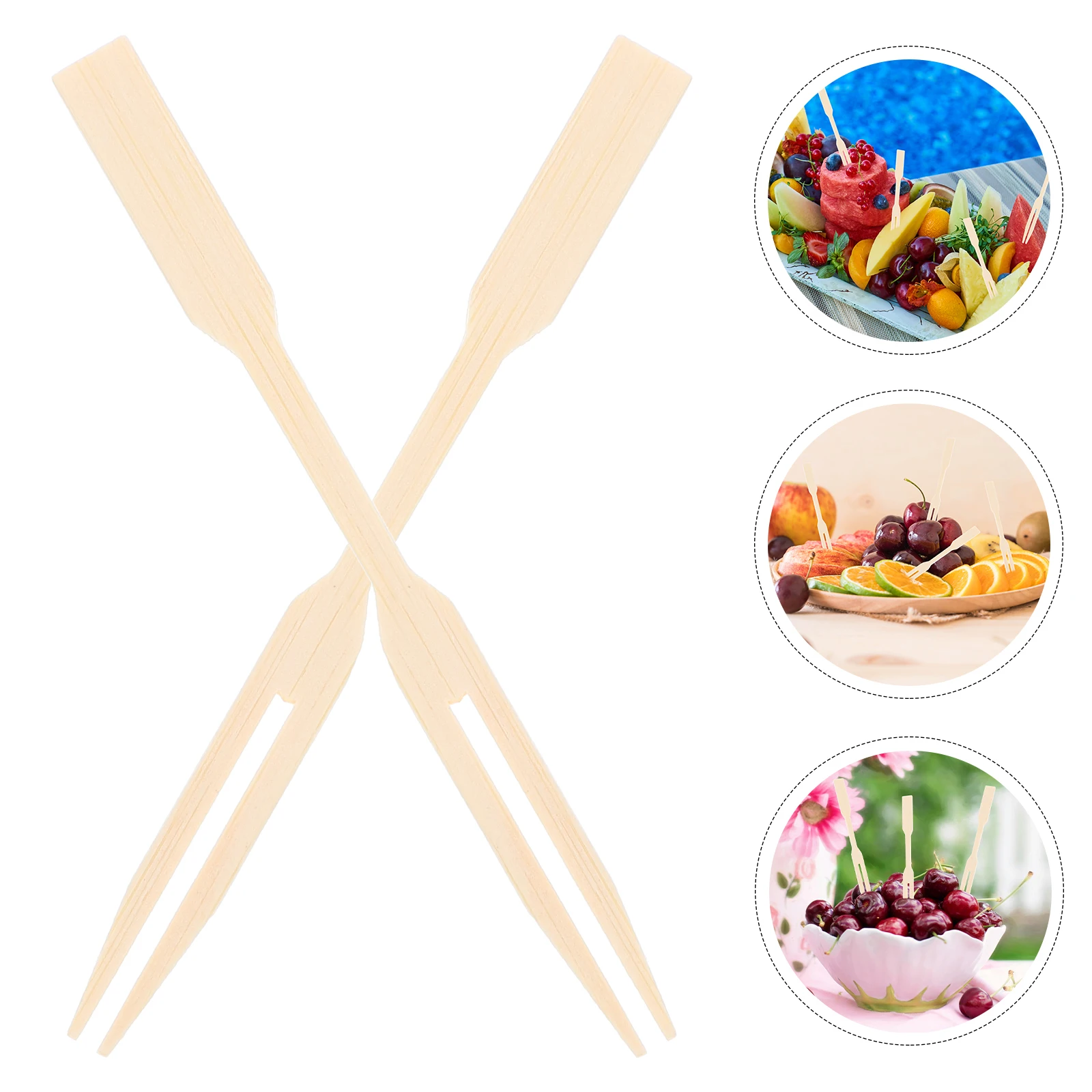 

100pcs Wood Fruit Forks Adorable Design Smooth Finish Eco-Friendly Wooden Appetizer Picks Dessert Cake Party Picnic Charcuterie